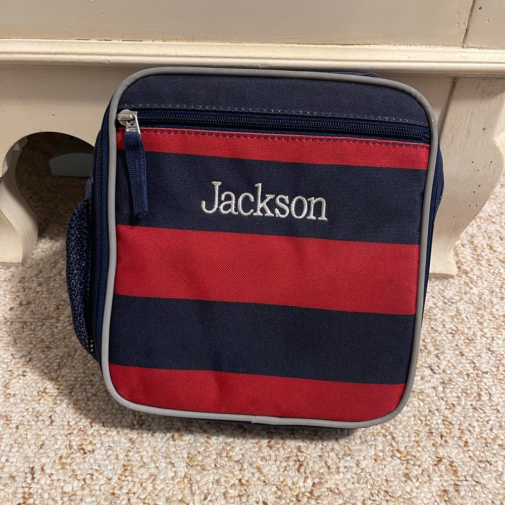 Pottery Barn Kids - Mackenzie Navy / Red Striped  Lunchbox